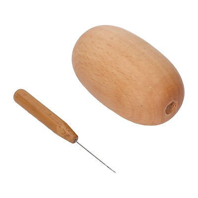 #ad Darning Egg Wood Glossy Easy Grip Socks Sewing Tools With Needle For Clothes