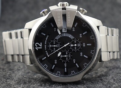 #ad #RARE Diesel Chronograph Quartz Black Dial Analog Men#x27;s Wristwatch Free Shipping