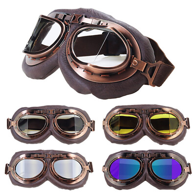 #ad Motorcycle Goggles Vintage ATV Motocross Eyewear Sports Glasses for Half Helmet