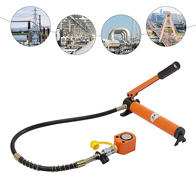 #ad 10 Ton Mini Jack Ram with CP 180 Hydraulic Hand Pump 0.43quot; Stroke Single Acting