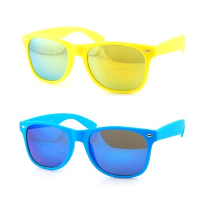 #ad Retro Style Sunglasses Plastic Soft Material Frames Mirror Lenses For Men Women.