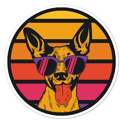 #ad Retro Chihuahua Glasses Vinyl Decal Sticker Indoor Outdoor 3 Sizes #7586