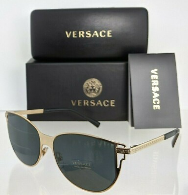 #ad Brand New Authentic Versace Sunglasses Mod. 2211 1002 87 VE2211 56mm Gold Frame