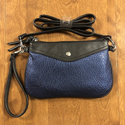 #ad Style amp; Co. Blue Black Crossbody Wristlet Removable Strap NEW without tags