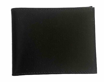 #ad Bifold Genuine Leather Black Wallet Brand New Multi Pocket Credit Card Holder