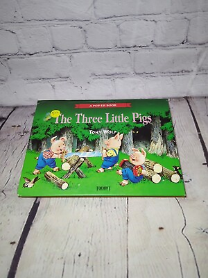 #ad Pop up Childrens Classic Book Three Little Pigs by Tony Wolf Hardback Book