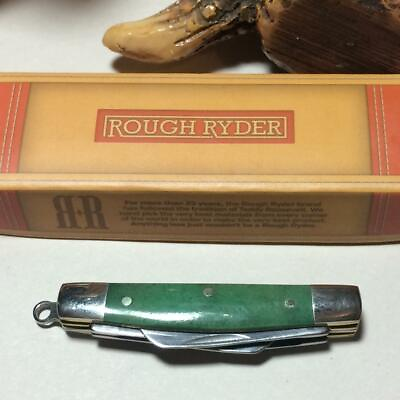 #ad Rough Ryder 2quot; Tiny Congress Green Smooth Bone Pocket Knife w Loop RR1257
