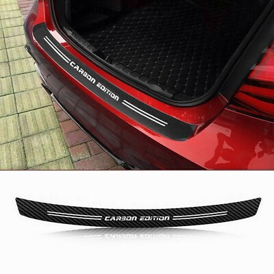 #ad Carbon Fiber Rear Trunk Bumper Guard Car Accessories Decal Sticker Moulding Trim