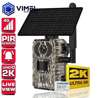 #ad 4G Solar Trail Camera LIVE VIEW 128GB Alarm Fast Trigger Speed Waterproof UHD 2K