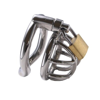 #ad Newest Super Short Size Sissy Ball Cage Stainless Steel Male Chastity Device