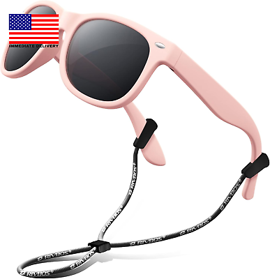 #ad Kids Sunglasses Polarized UV Protection Flexible Rubber Glasses Shades with Stra