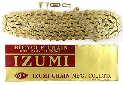 #ad Izumi Gold 1 2quot; x 1 8quot; 116L BMX Track Fixed Gear Single Speed Bicycle Chain