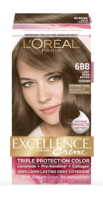 #ad L#x27;Oreal Excellence Crème 6BB Light Beige Brown Hair Color NIB