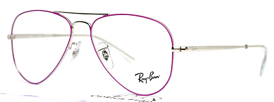 #ad RAY BAN RB1089 4076 Purple on Silver Kids Aviator Eyeglasses 52 14 130 B:44