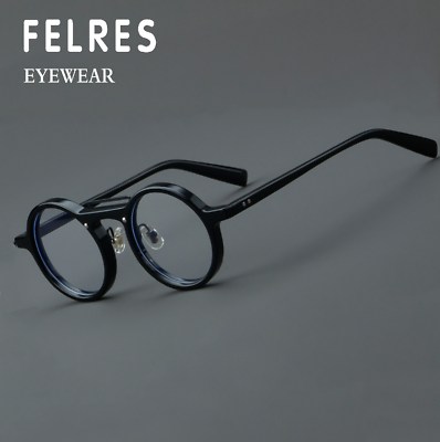 #ad Round Acetate Full Frame Eyeglasses For Men Women Clear Lens Glasses Frames