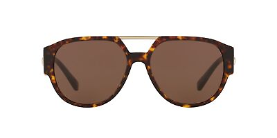 #ad VERSACE VE4371 108 73 Havana Dark Brown 58 mm Men#x27;s Sunglasses