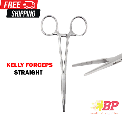 #ad Kelly Hemostat Locking Forceps Straight 5.5quot; Surgical Instruments