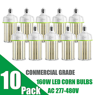 #ad 10 PACK LED Corn Light Bulb 160W 480V Outdoor Indoor High Bay Area Shop Lighting