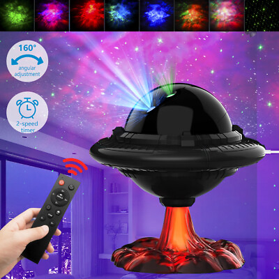 #ad UFO Starry Projector Galaxy Bedroom Night Light Lamp Nebula LED Lamp with Remote
