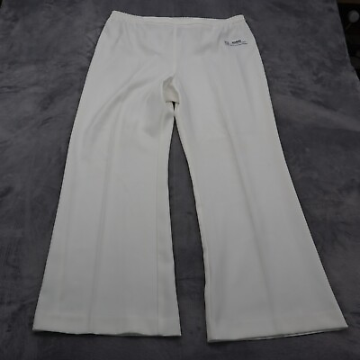 #ad White Pants Women 18 Casual Preppy Plus Size Wide Leg Flared Elastic Waist