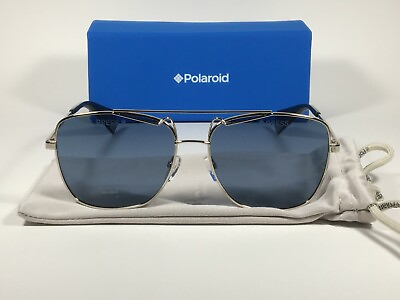 #ad Polaroid Polarized Sunglasses Light Gold Gray Blue Lens PLD6049SX 3YG Authentic