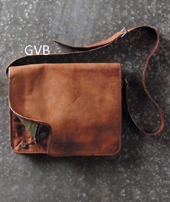 #ad Men#x27;s Rare Goat Leather Vintage Laptop Messenger Handmade Briefcase Bag Satchel $34.15