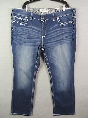 #ad Ariat Womens Jeans 24 WR Dark Blue Denim REAL Mid Rise Boot Cut Western Cowgirl