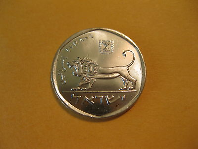 #ad 1980 Israel coin 1 2 Sheqel LION unc Beauty a nice coin Half sheqel