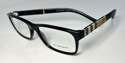 #ad Burberry Glasses FRAMES ONLY Black Acetate Nova Check Plaid Logos B2162 3001