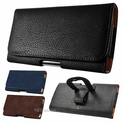 #ad For LG V20 V30 V30S V35 V40 ThinQ Horizontal Carrying Leather Pouch Holder Case