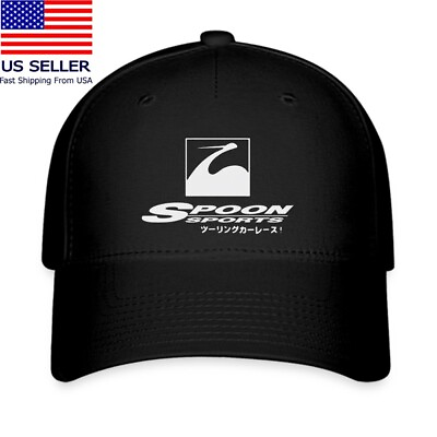 #ad Spoon Sports Japan Racing Printed Baseball Cap Black Hat Adult Size
