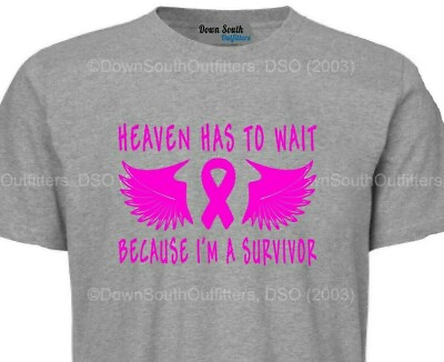 #ad Heaven Has To Wait Survivor Wings T shirt Breast Dso
