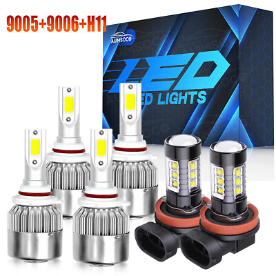 #ad For Honda Civic 2004 2015 Sedan Combo LED Headlight High Low Kit Car Fog Light