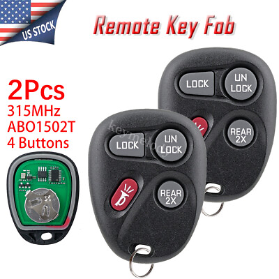 #ad 2 Keyless Entry Remote Key Fob 4 Button for Chevrolet Tahoe Suburban 1996 2000