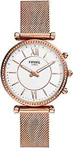 #ad Fossil Womens Carlie Stainless Steel Hybrid Smartwatch with Activity Tracking