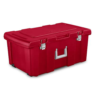 #ad 23 Gal Lockable Footlocker Toolbox Container W Wheels Infra Red Practical