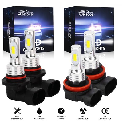 #ad For 2007 2013 Toyota Tundra Pickup LED Headlight Bulbs Kit High Low Combo 4pcs