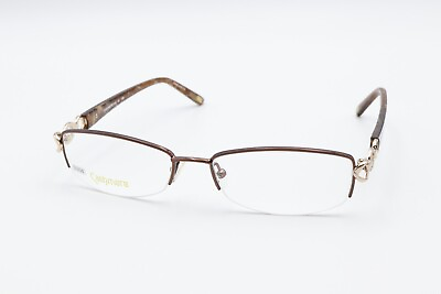 #ad CASHMERE by SILVER DOLLAR 442 #1 Brown 54 17 135 Half Rim Eyeglass Frames D304