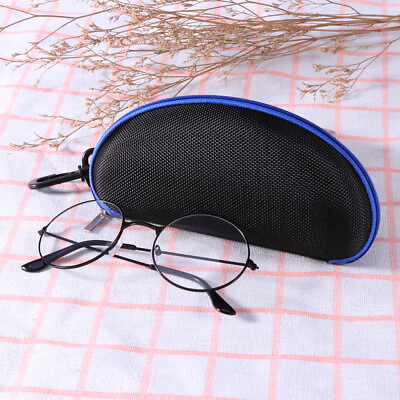 #ad Portable Oval Zippered Closure Sunglasses Eyeglasses Storage Case Box with