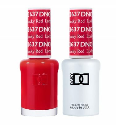 #ad DND Soak Off Gel Polish and Nail Lacquer 637 Lucky Red
