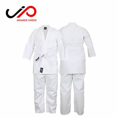#ad JP Karate Gi Uniform 8oz Martial Arts Adult Lightweight Kids Belt Outfit White
