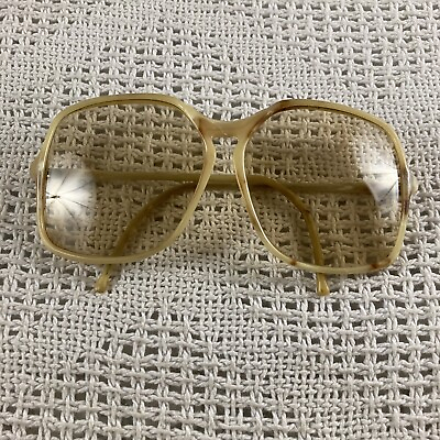 #ad Sunglasses Piave Italy Marbled Cream Large Rectangular Retro Vintage Oversized