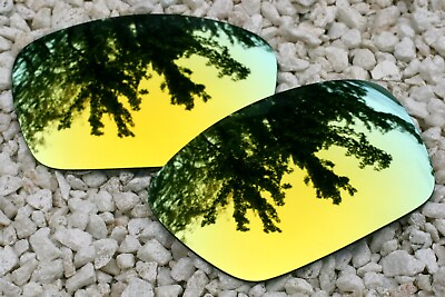 #ad 24k Yellow Gold Polarized Mirrored Lenses for Oakley Fuel Cell Dark Grey Tint