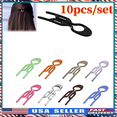#ad 10pcs set 3.5quot; Length French Hair Pins U Shape Forks Hair Styling Pin