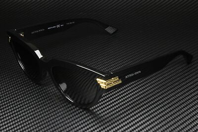 #ad BOTTEGA VENETA BV1035S 001 Cat Eye Black Gold Solid Grey 55mm Women#x27;s Sunglasses