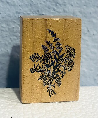 #ad Flower Bouquet Wood Mounted Rubber Stamp Flowers PSX NEW