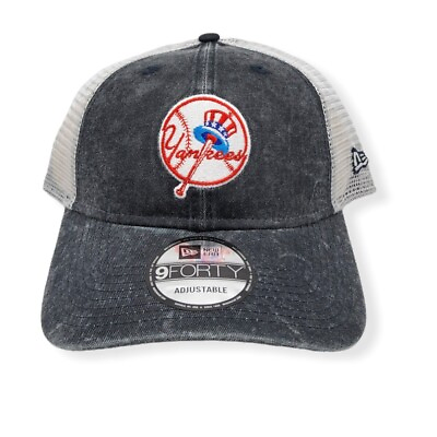 #ad New Era New York Yankees 9Forty Trucker Cooperstown Washed Adjustable Snapback $32.99