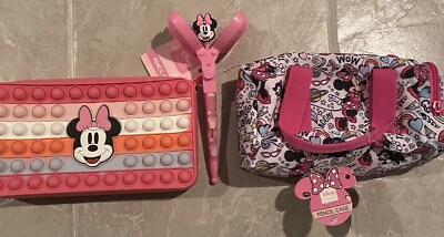 #ad Minnie Mouse 2 Pencil Cases And Pen Bundle Fun New