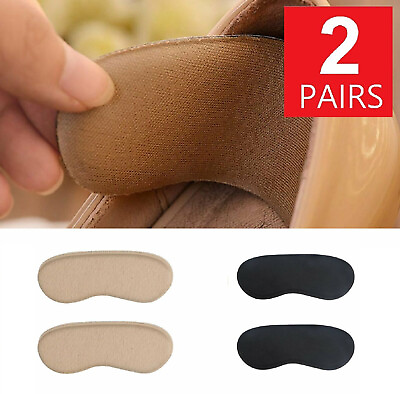 #ad 2 Pairs Fabric Shoe Pads Cushion Liner Grip Back Heel Inserts Insoles