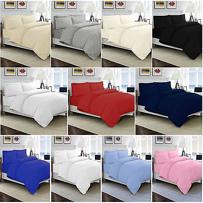 #ad 100% EGYPTIAN COTTON DUVET QUILT COVER SET SINGLE DOUBLE KING SIZE BED SHEETS GBP 16.95